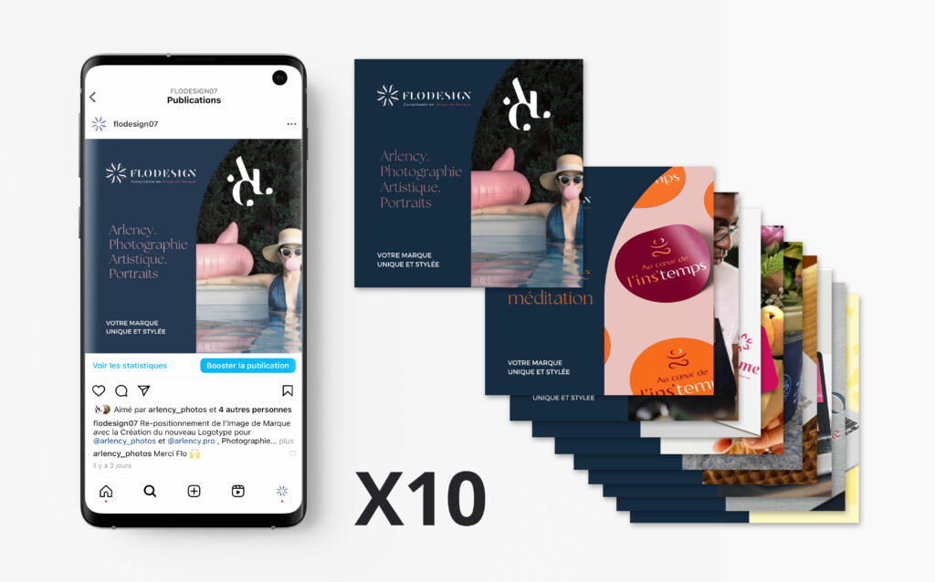 Flodesign conçoit votre pack de 10 publications personnalisées pour vos réseaux sociaux